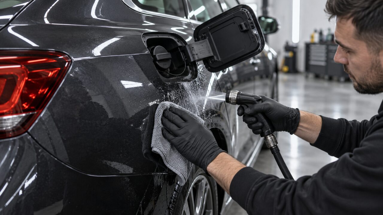 Как удалить следы топлива с кузова автомобиля